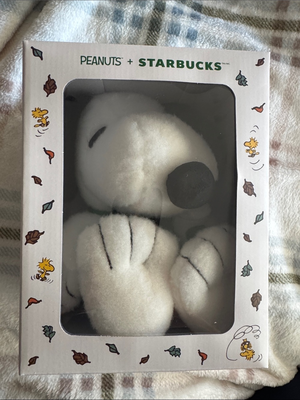 Starbucks Peanuts Snoopy Plush Toy - White with Black Accents